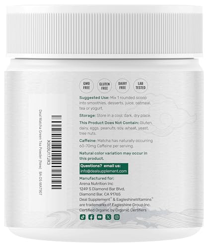 Deal Supplement organic matcha powder bag with scoop ready to use