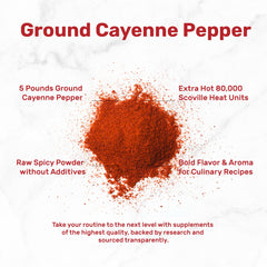 Deal Supplement pure raw cayenne powder non-GMO and additive-free.