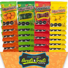 Deal Society Pulparindo Dots Mango; chewy tamarind with mango flavor for tropical snacking.