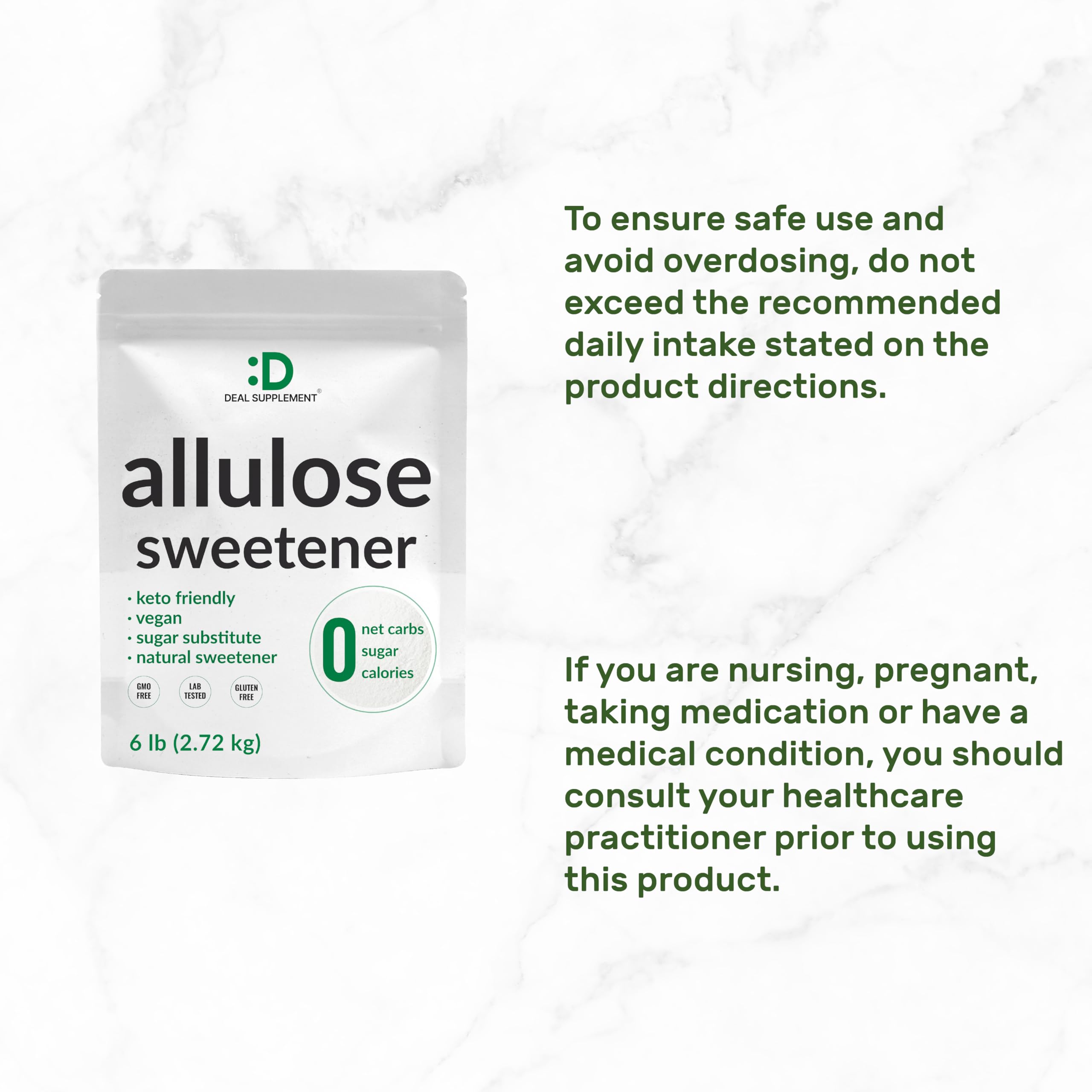 DEAL SUPPLEMENT Allulose gluten and dairy free non GMO formulation.