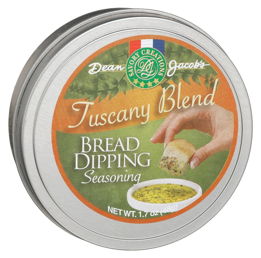 Dean Jacob's Tuscany Blend Bread Dipping Seasoning ready to mix with olive oil for dipping bread