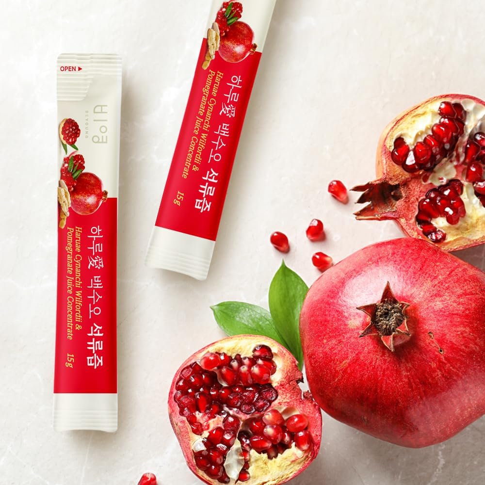 Dear Recipe Pomegranate Juice Stick back panel highlights non-GMO ingredients.