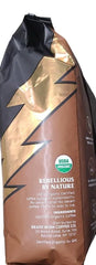 Death Wish Coffee beans closeup, organic and fair trade for quality.