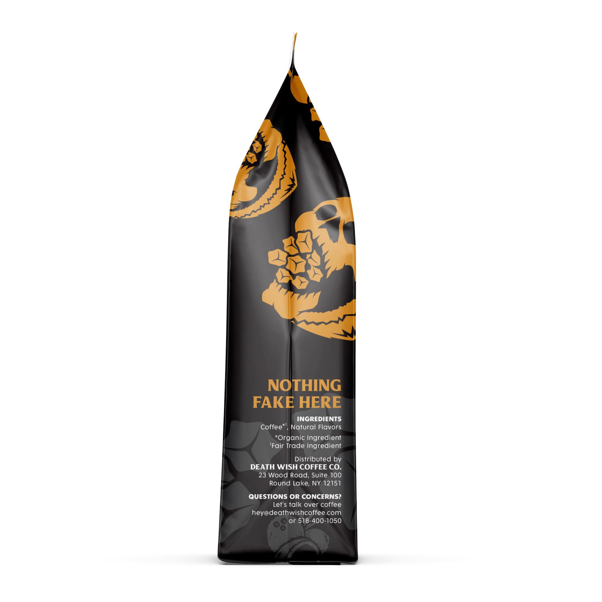 Death Wish Coffee coconut caramel ground cup ready-to-use for any brewer.