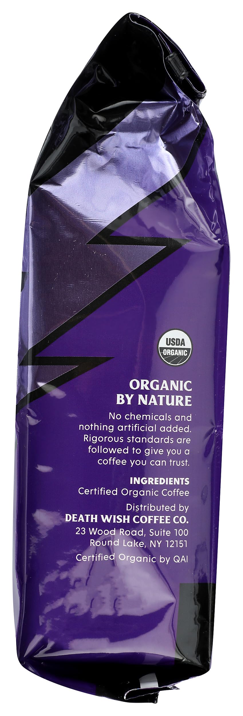 Death Wish Coffee Ground Espresso brewing shot demonstrates bold, full-bodied espresso at home.