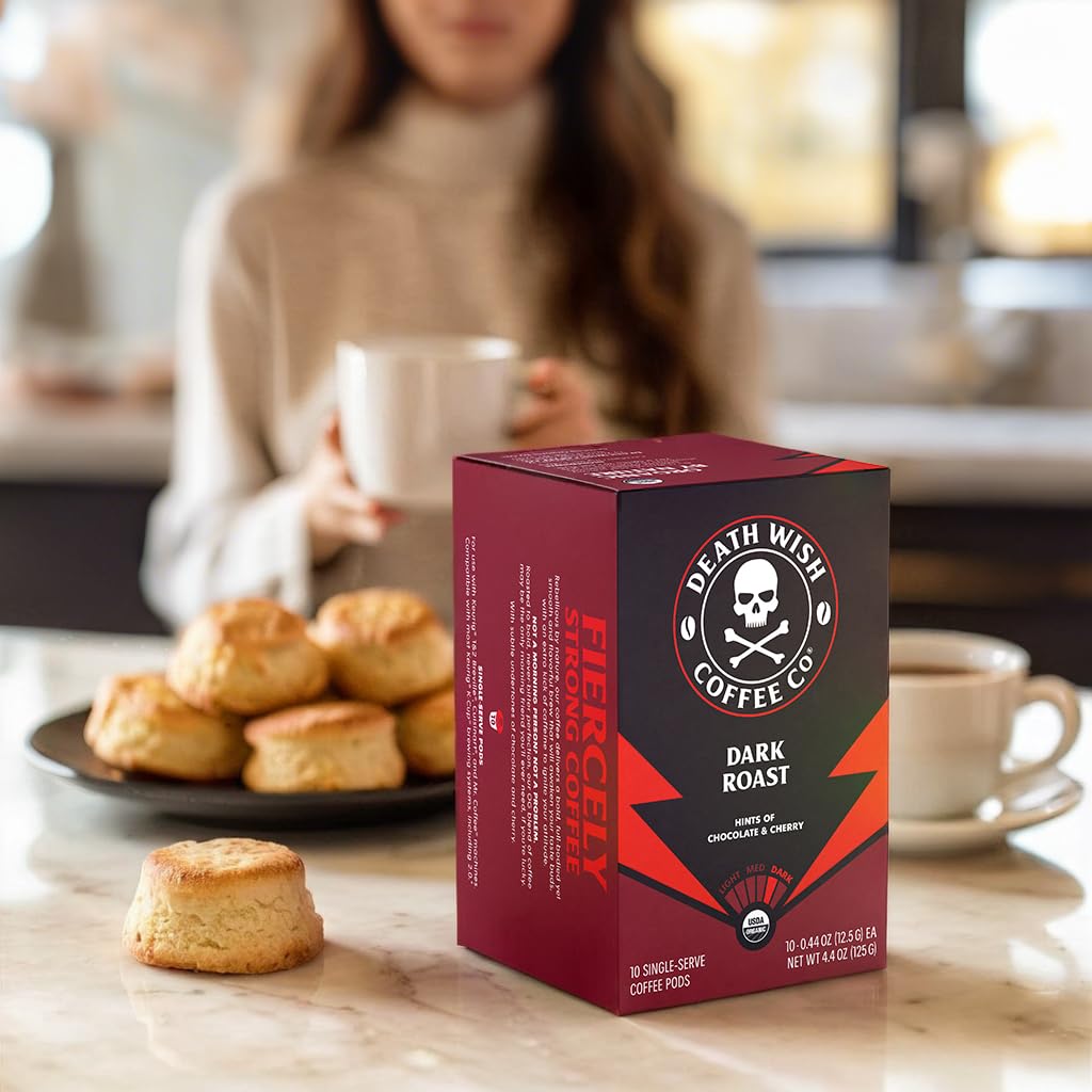 Death Wish Coffee Keurig-compatible pods fit home coffee machines with ease.