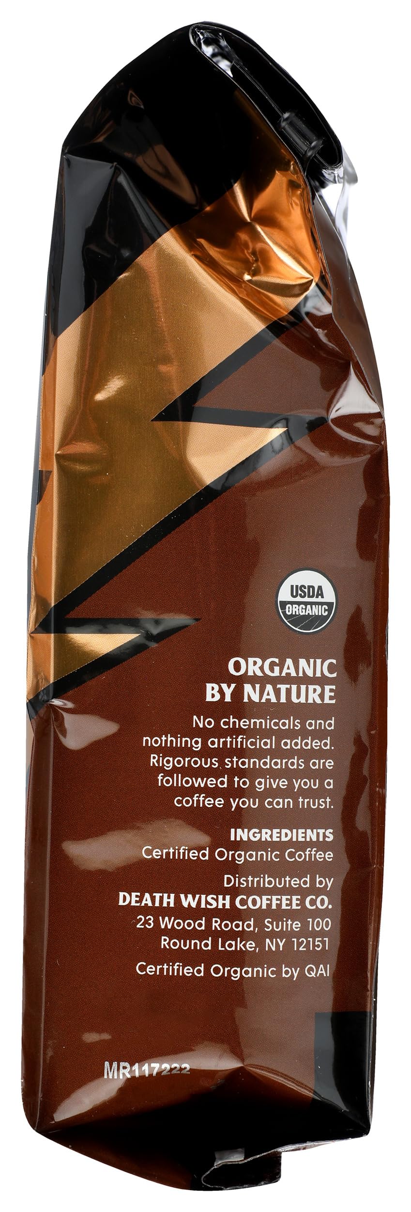Death Wish Coffee Med Roast Ground measuring spoon with premium grind