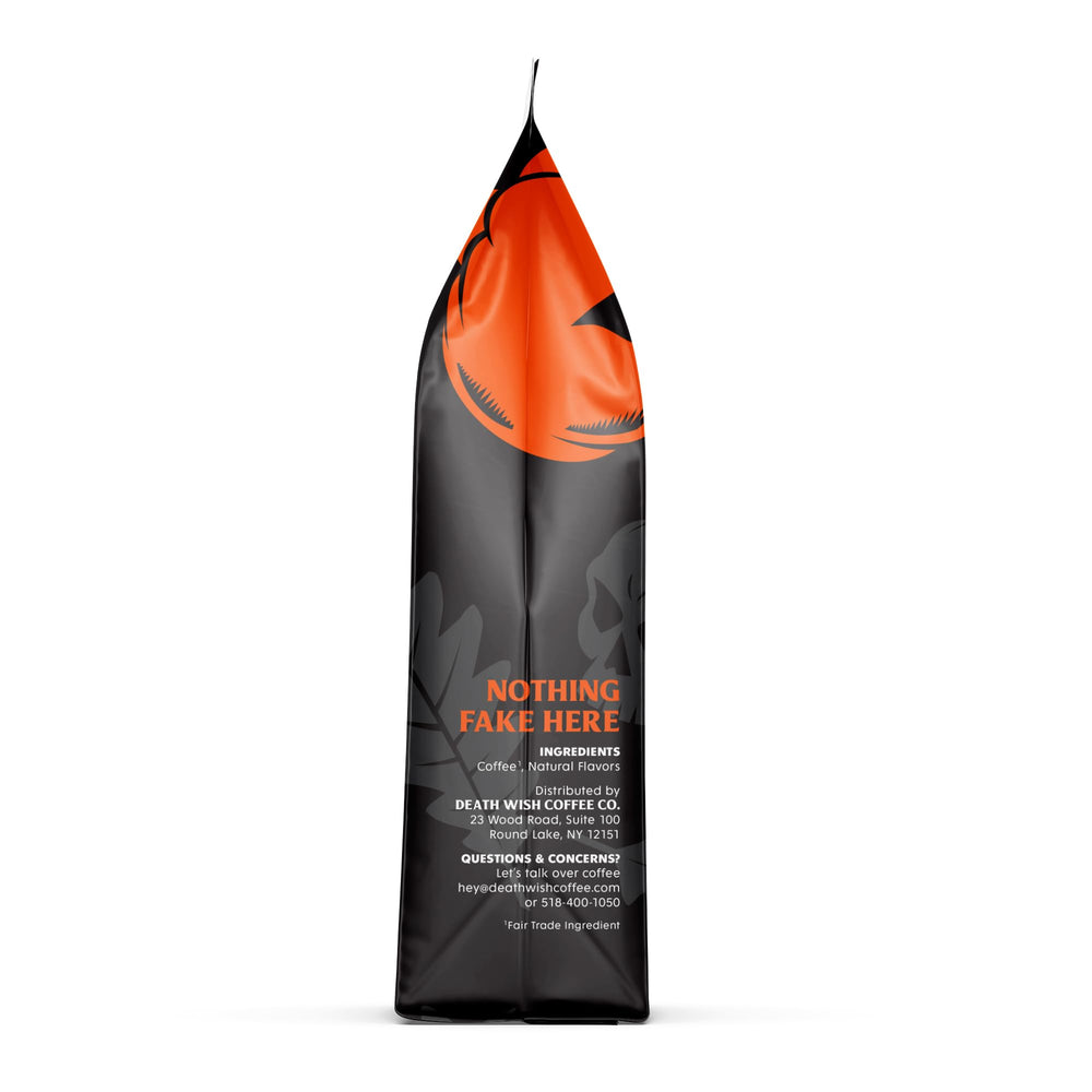 Death Wish Coffee pumpkin ground pour-over setup highlighting precise extraction and aroma