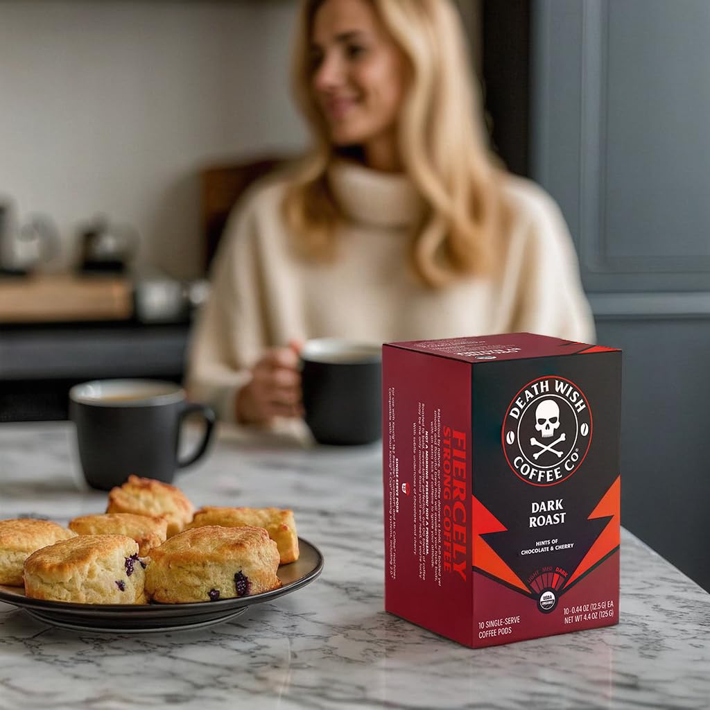 Bold Death Wish Coffee cup showcasing strong flavor and body