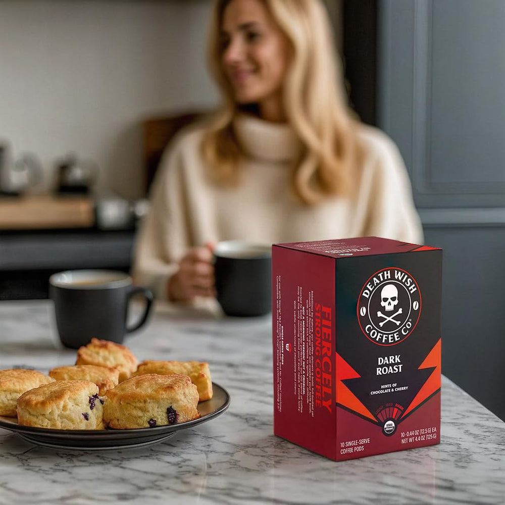 Bold Death Wish Coffee cup showcasing strong flavor and body