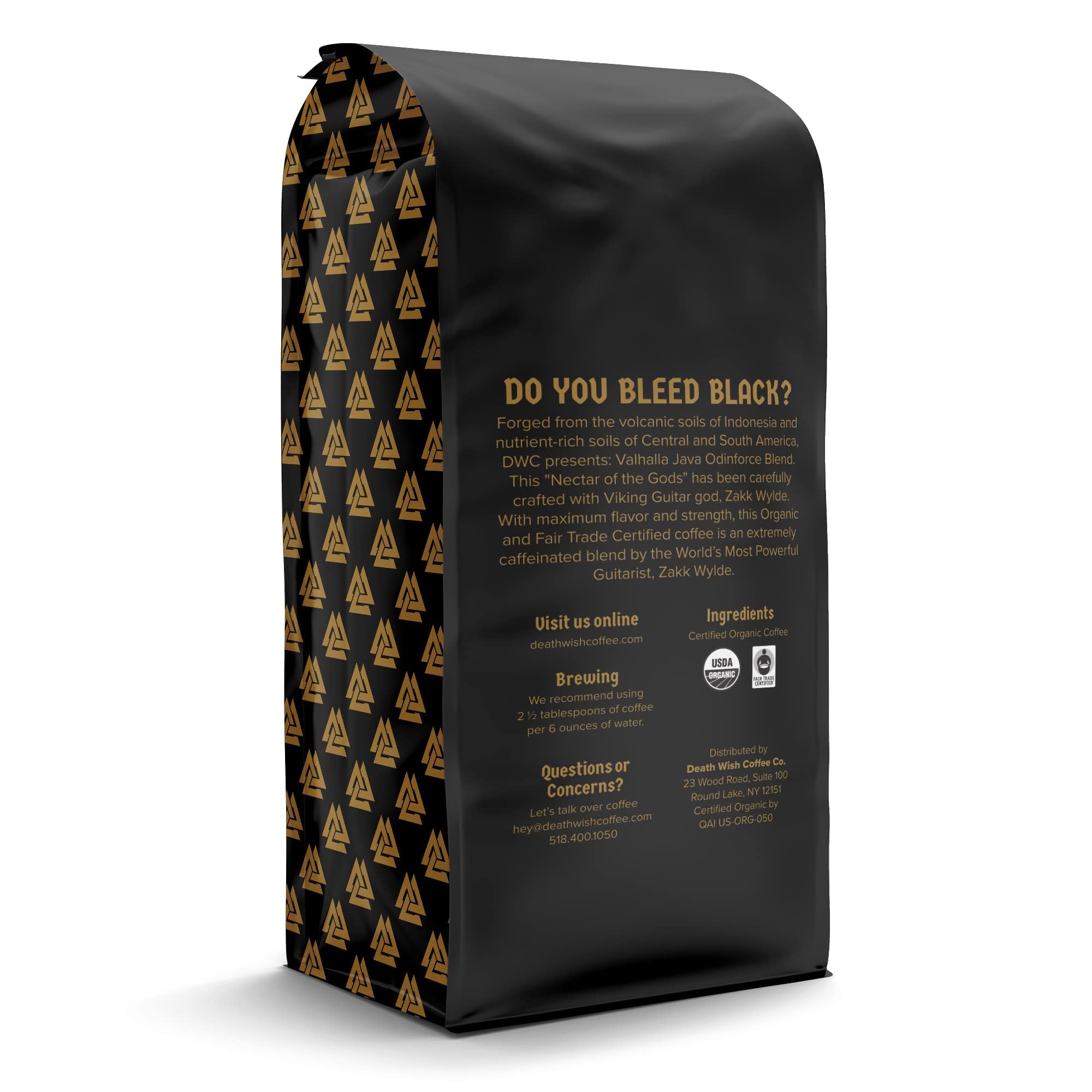 Death Wish Valhalla Odinforce brew cup releasing rich cocoa aroma