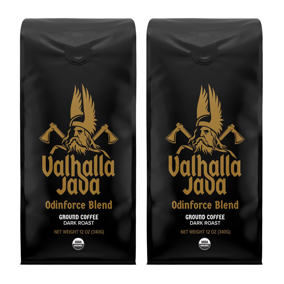 Death Wish Coffee Valhalla Odinforce ground bag ready for a bold morning brew