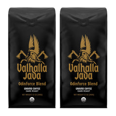 Death Wish Coffee Valhalla Odinforce ground bag ready for a bold morning brew