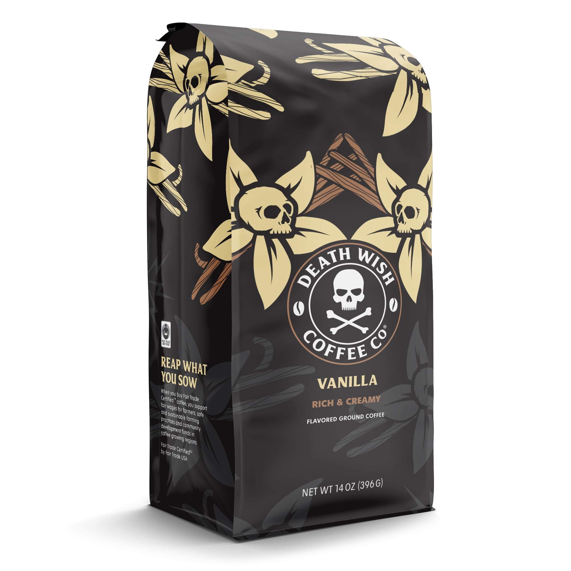Iced coffee made with Death Wish Vanilla for refreshing cold brew.
