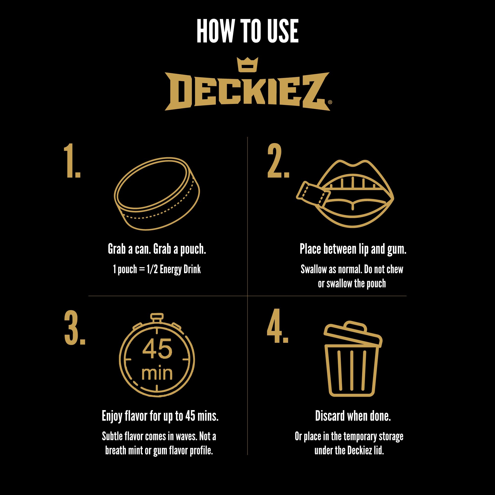 Deckiez Energy Pouch in use for convenient energy on the go