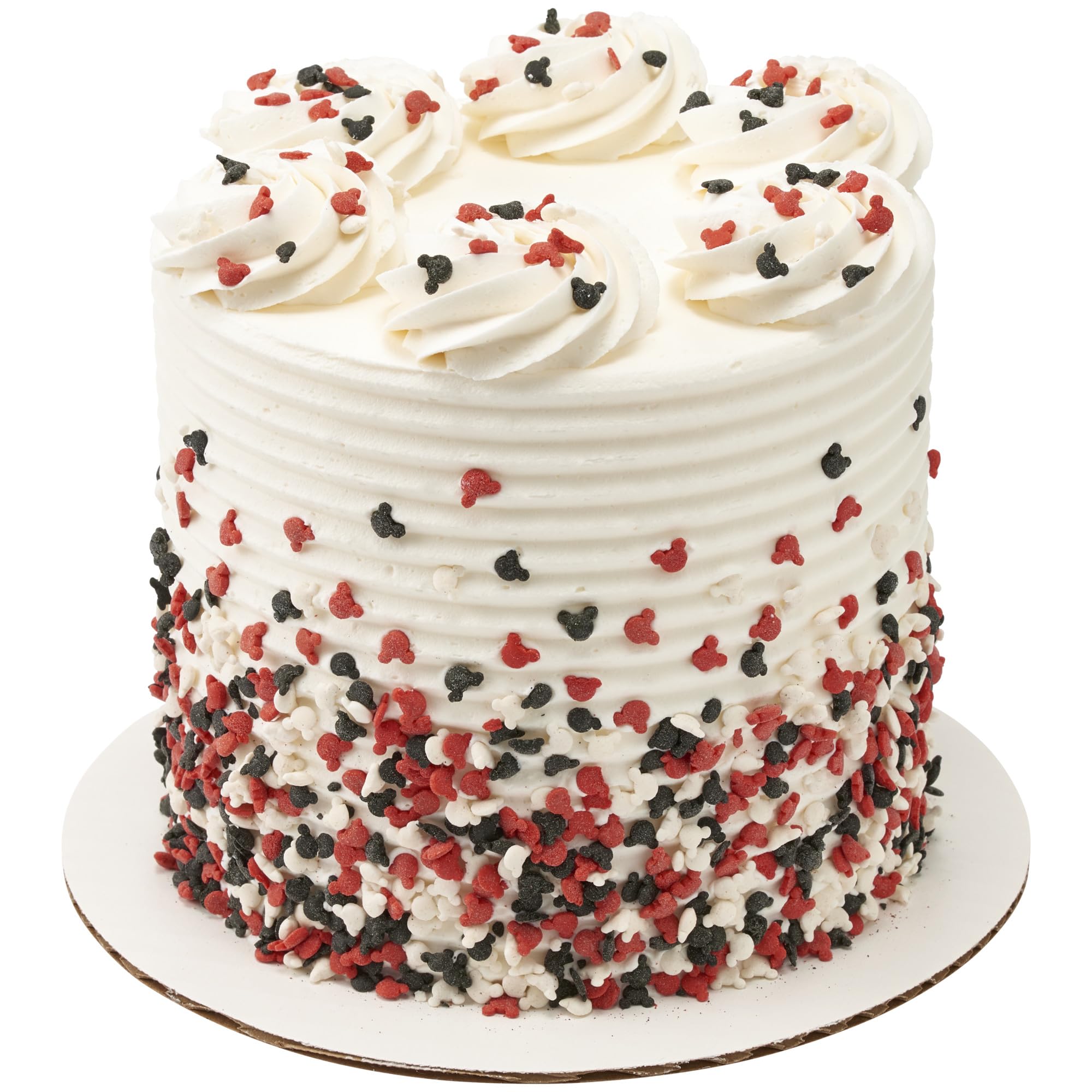 Mickey quins on cupcakes and cookies add bold color.