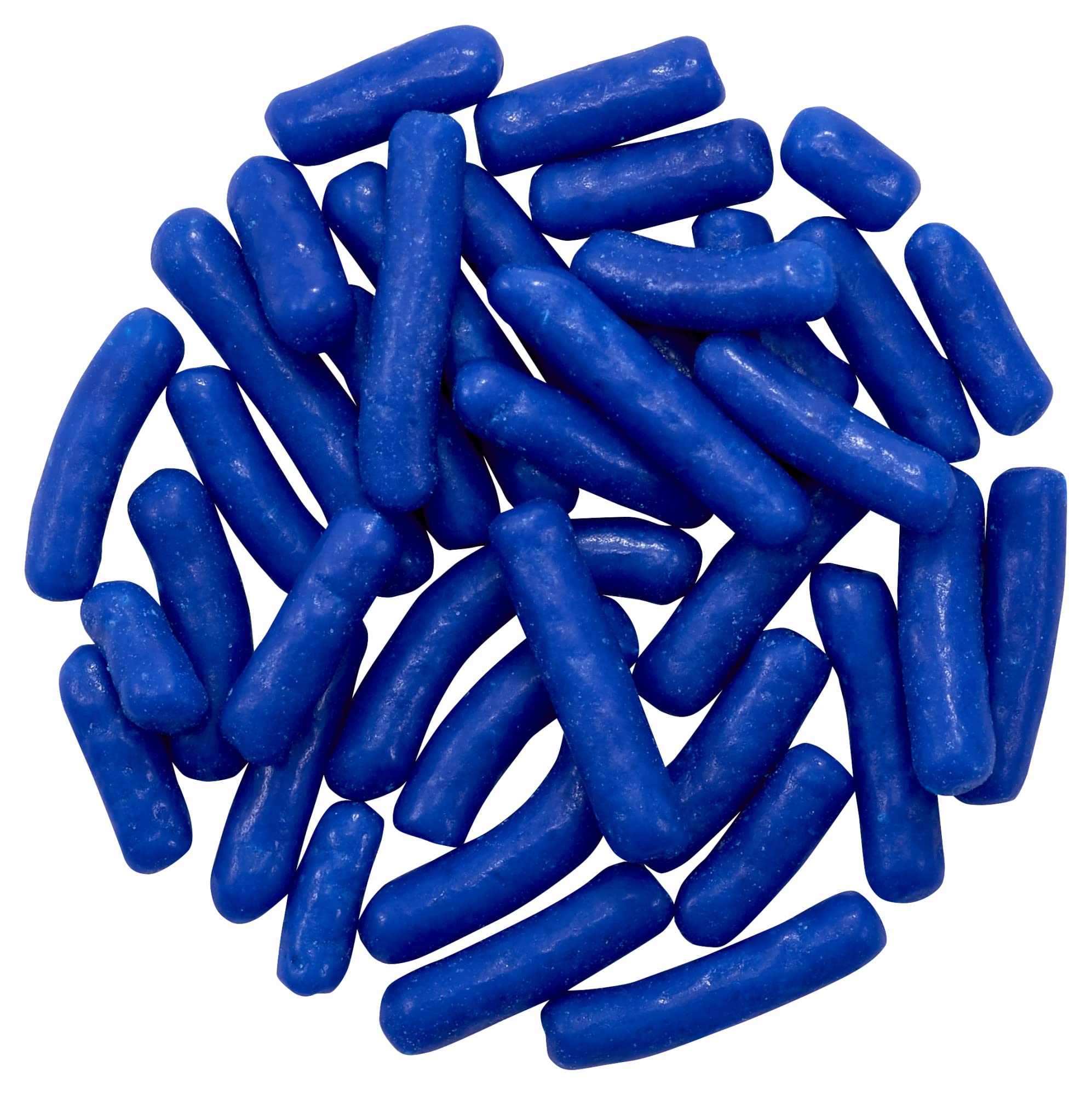 DecoPac Navy Blue Sprinkles on cake for vibrant color and texture.