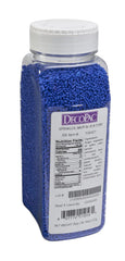 DecoPac navy blue sprinkles in royal icing for decorative detail and color pop.