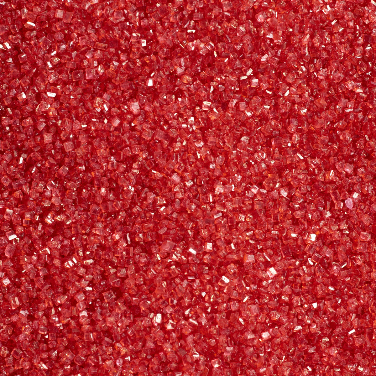 DecoPac red sanding sugar jar adds vibrant color to cakes.