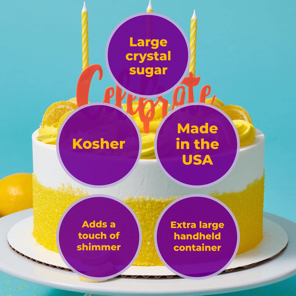 Cake decorated with DecoPac green sanding sugar for vibrant shimmer