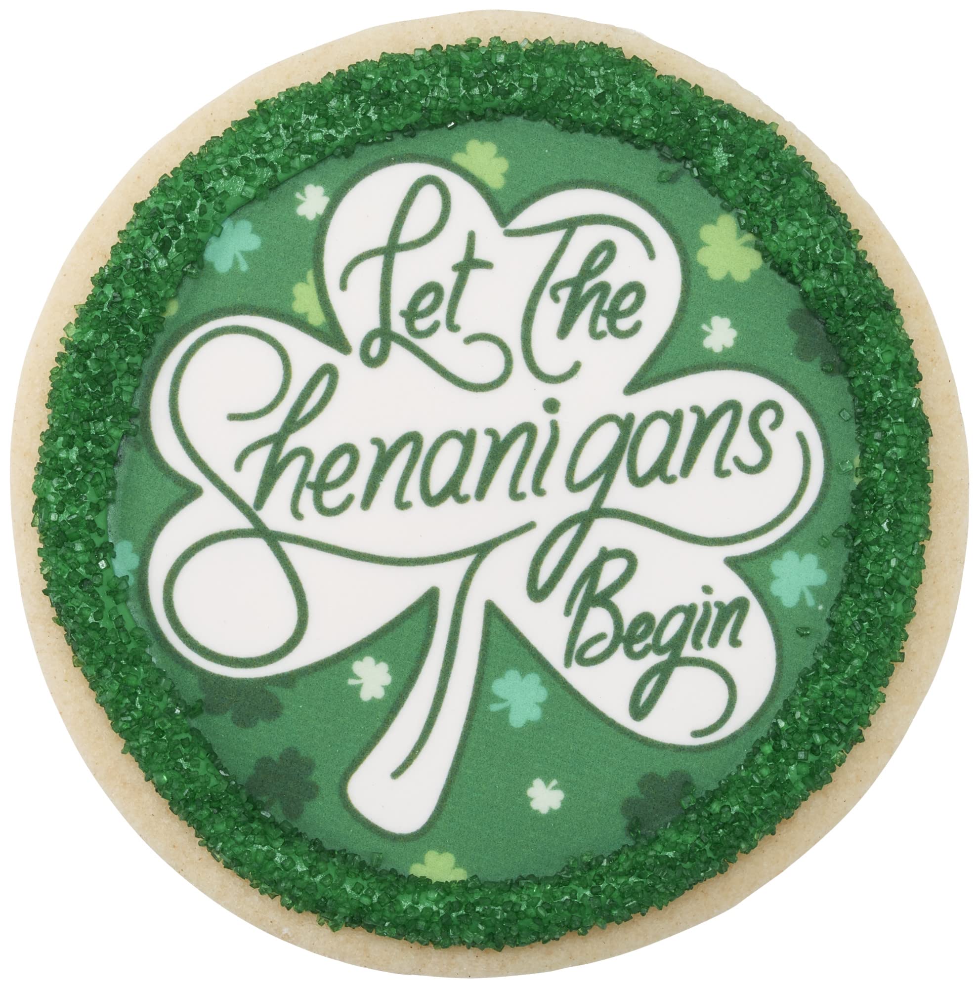 Cookies dusted with DecoPac green sanding sugar for eye-catching texture