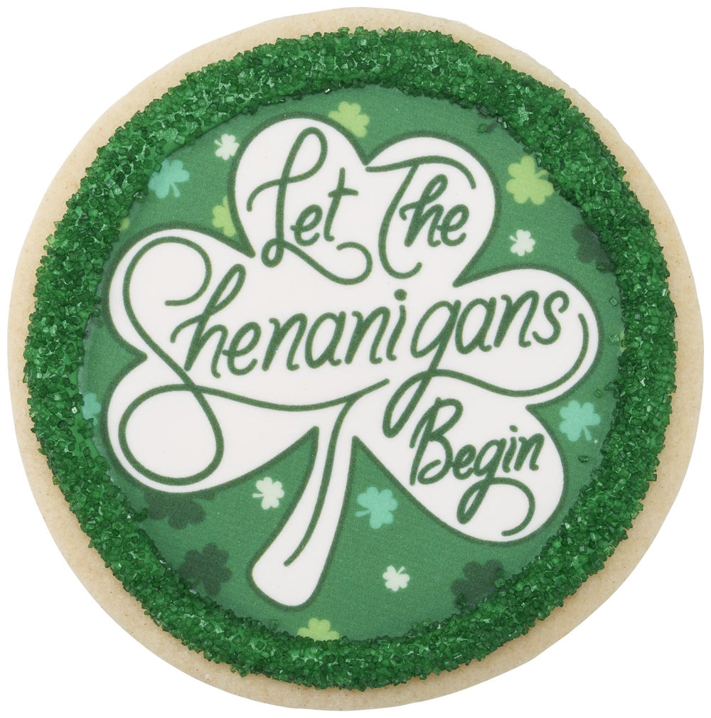 Cookies dusted with DecoPac green sanding sugar for eye-catching texture