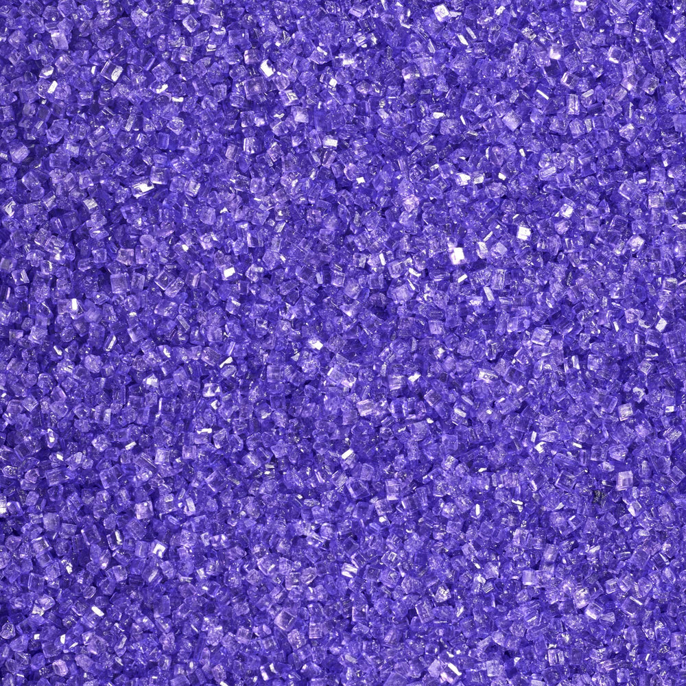DecoPac Lavender Purple sanding sugar in container for cake decoration