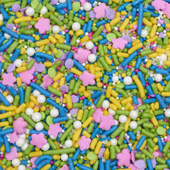 Colorful DecoPac mix adds texture and sparkle to cakes and cookies.