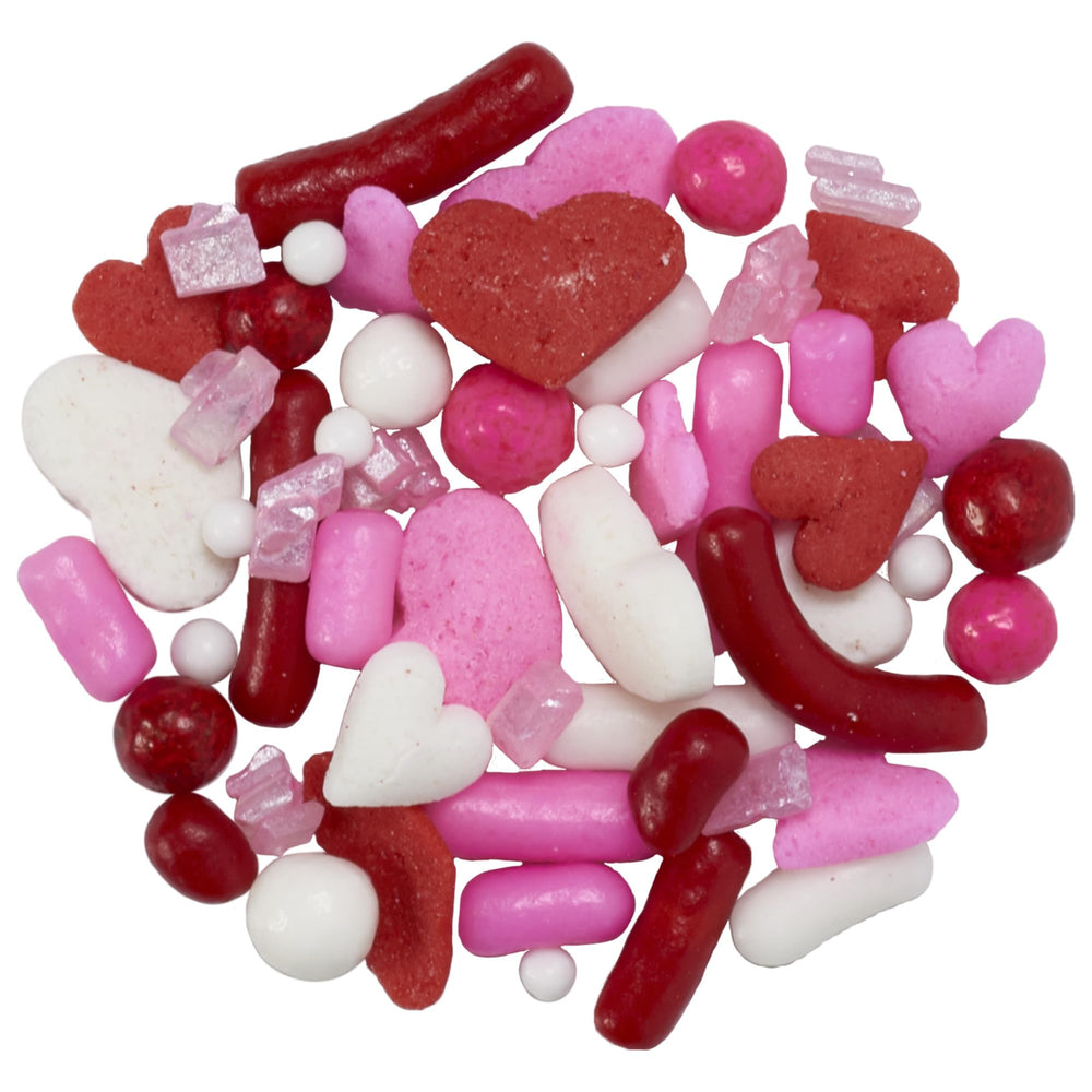 DecoPac Valentine Fusion Sprinkles on cupcakes for festive color