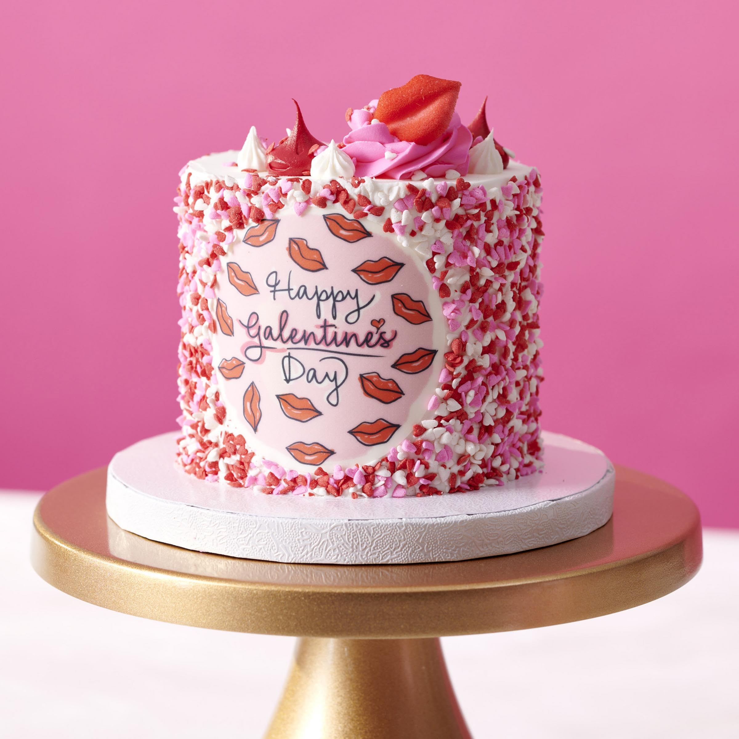 DecoPac Valentines Quins white heart sprinkles decorate ice cream or desserts.