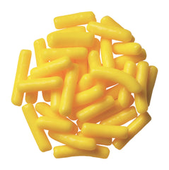DecoPac Yellow Sprinkles jar side with vivid hue and label