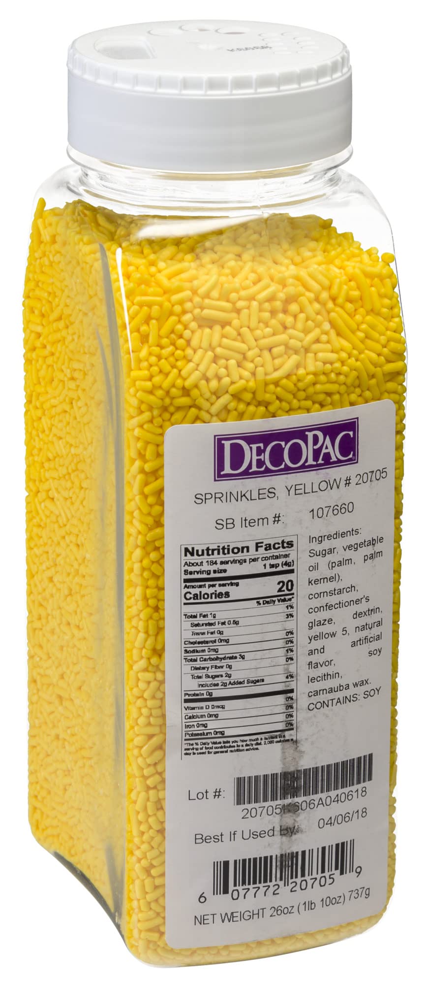 DecoPac Yellow Sprinkles on cake adds quick color boost