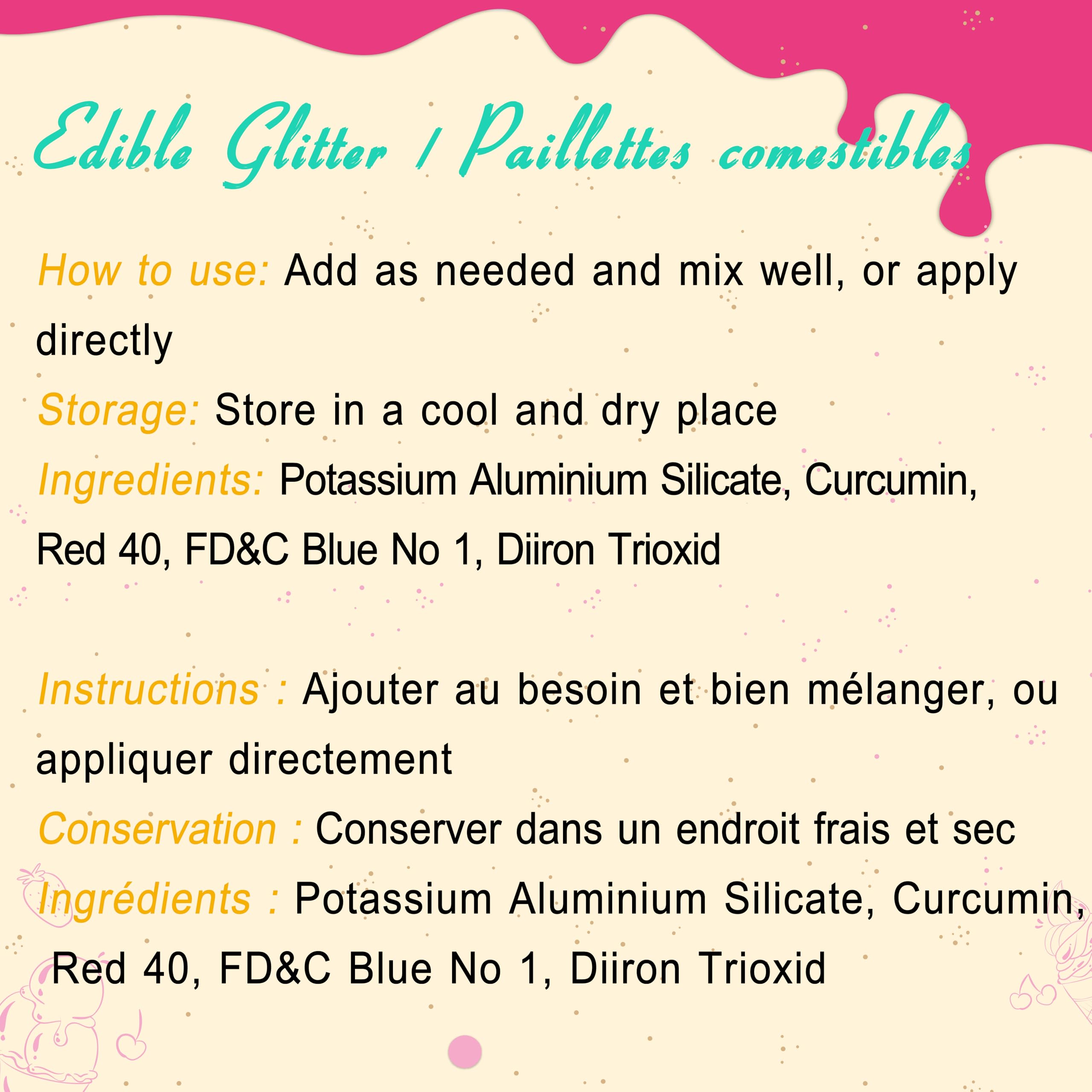 DecorRom food-grade glitter powder ensures safe, vibrant accents on sweet treats.