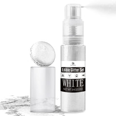 DecorRom White edible glitter spray bottle adds a flawless metallic shimmer to drinks.
