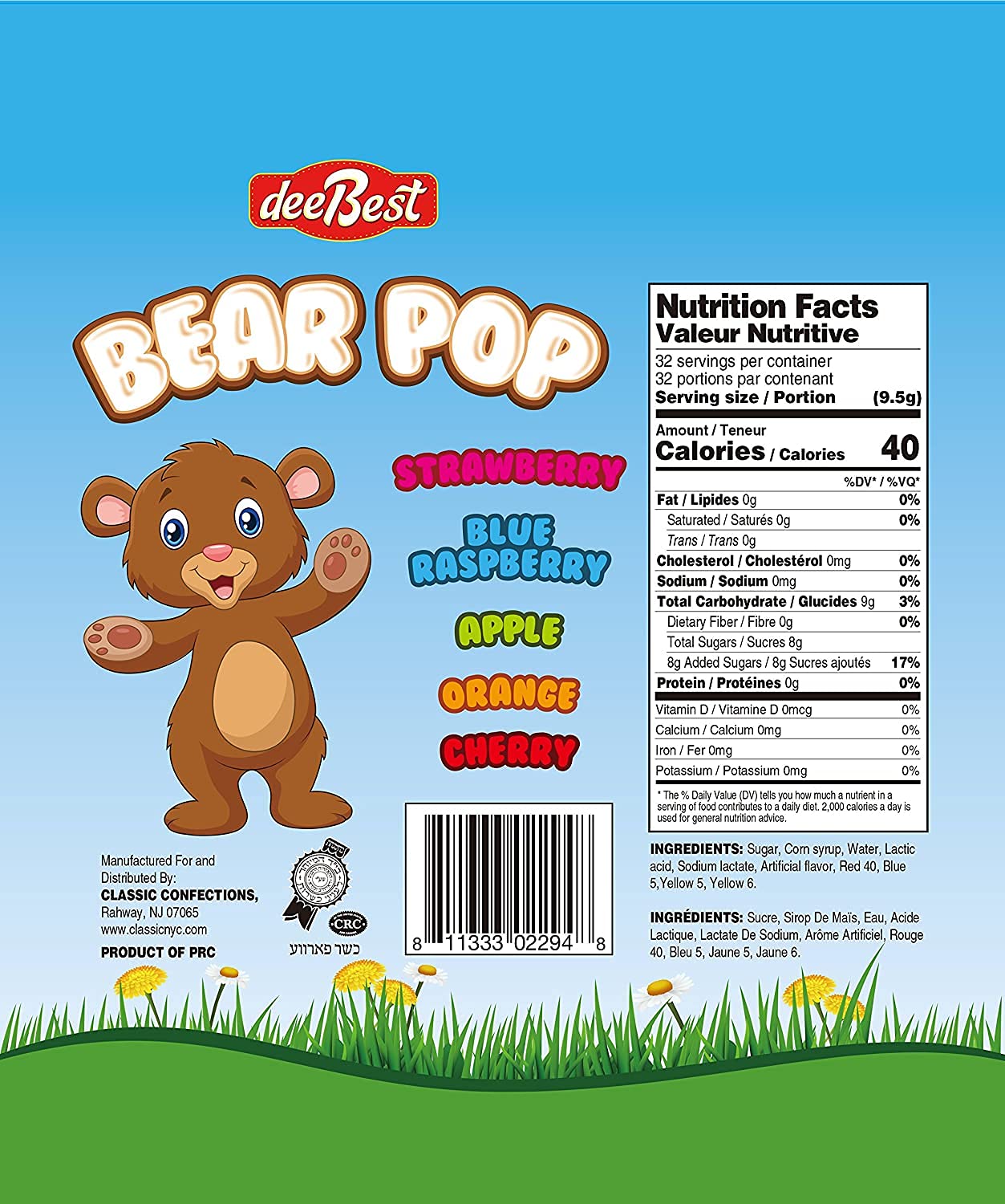Dee Best Bear Pop cherry flavor close-up highlights bold taste