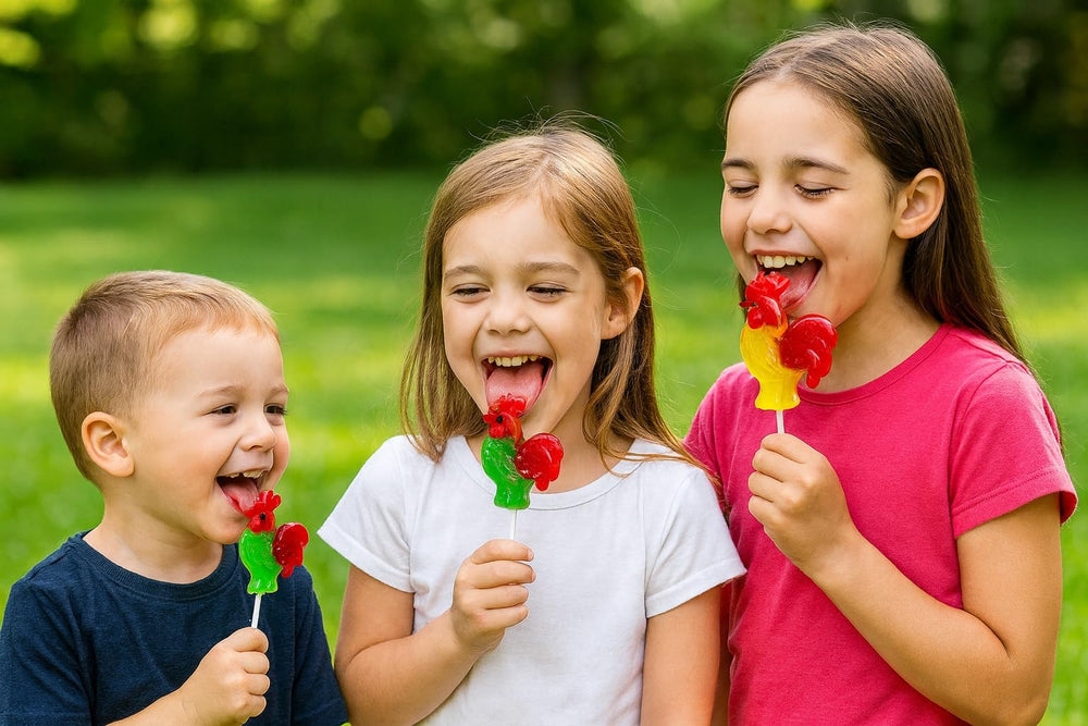 Chickie Pops shown as party favors for kids' events and celebrations.