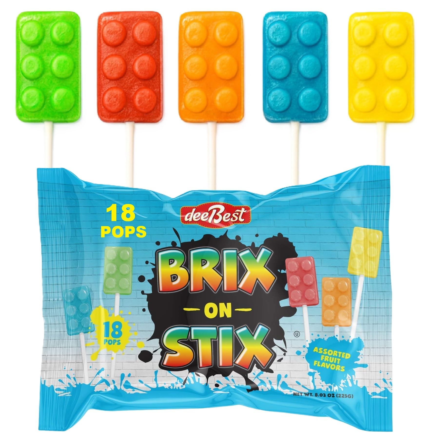Dee Best Bricks On Stix packaging display for quick party treats