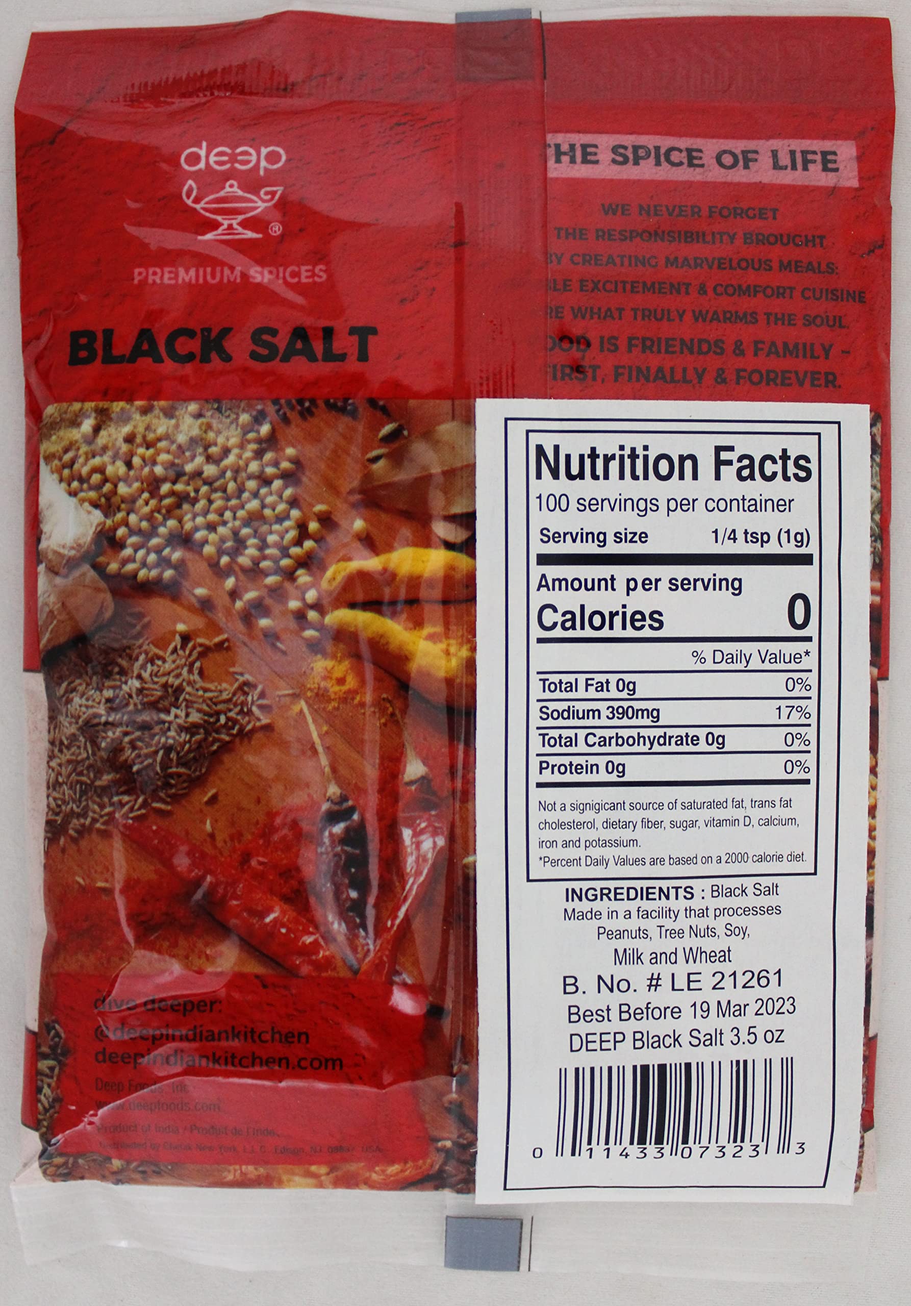 Deep Black Salt sprinkled on a plated dish for a rich finish.