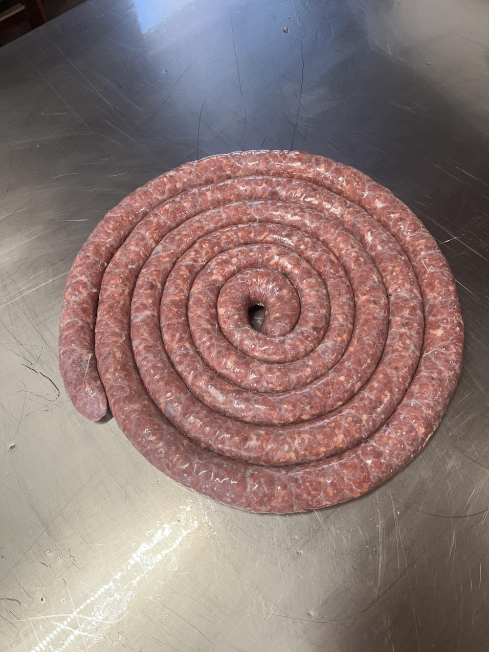 Deep Lake Butcher's Blend cooks into sausage patty for savory breakfast links.