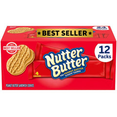 Deinum Nuter Butr 12-pack peanut butter sandwich cookies for on-the-go snacking.