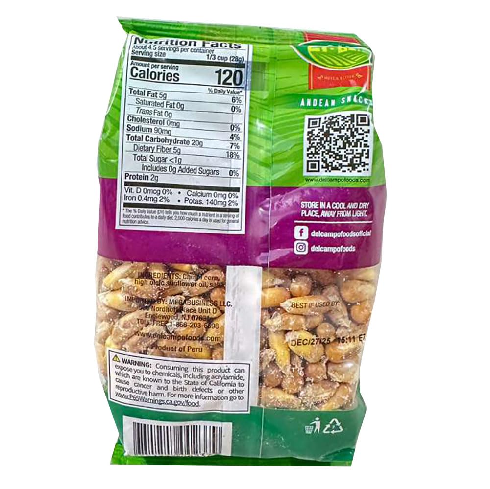 DEL CAMPO Chulpi corn snack in a bowl, ideal for sharing with friends.