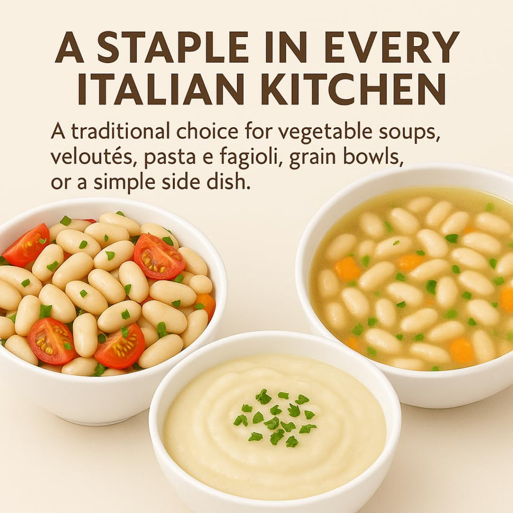 Del Colle Cannellini beans added to a salad plate for hearty protein.
