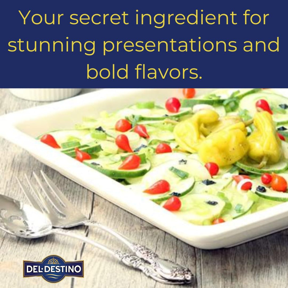 Del Destino bruschetta with goat cheese offers an inviting appetizer twist.