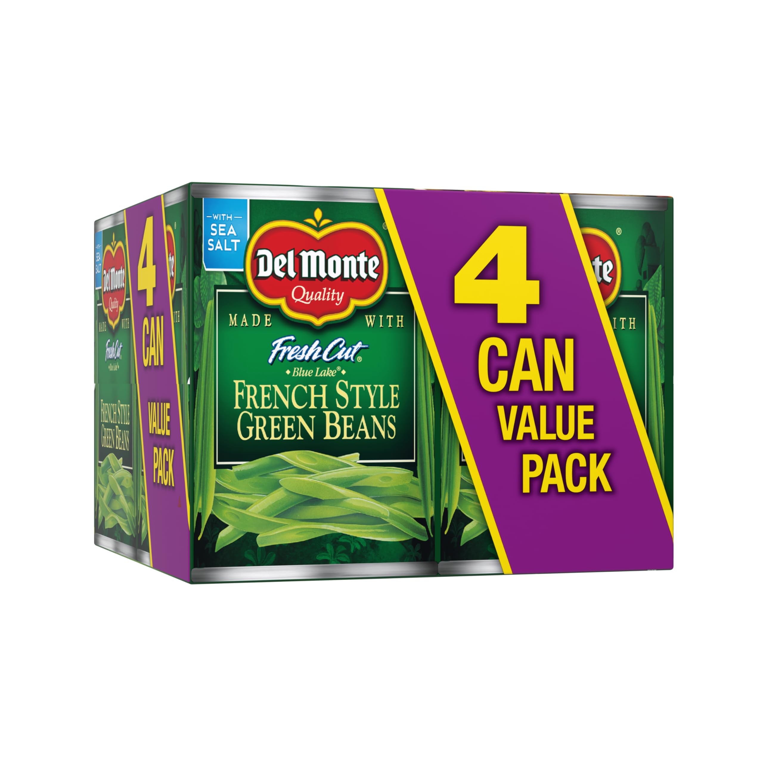 Del Monte Blue Lake French Style green beans can, ready to heat for a quick weeknight side.