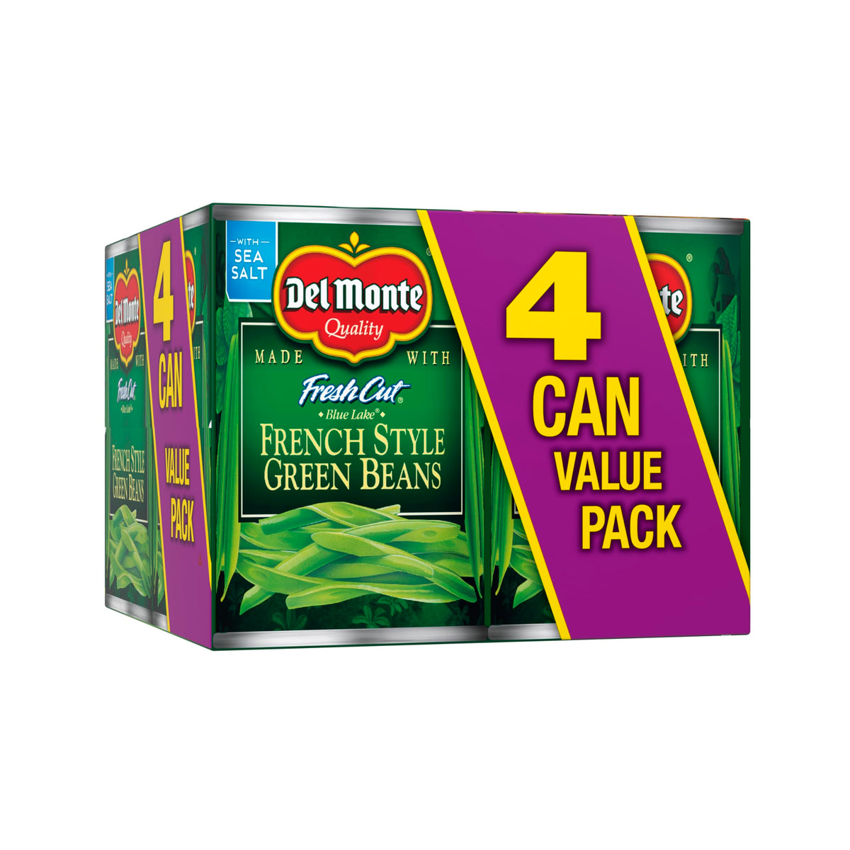 Del Monte Blue Lake French Style green beans can, ready to heat for a quick weeknight side.