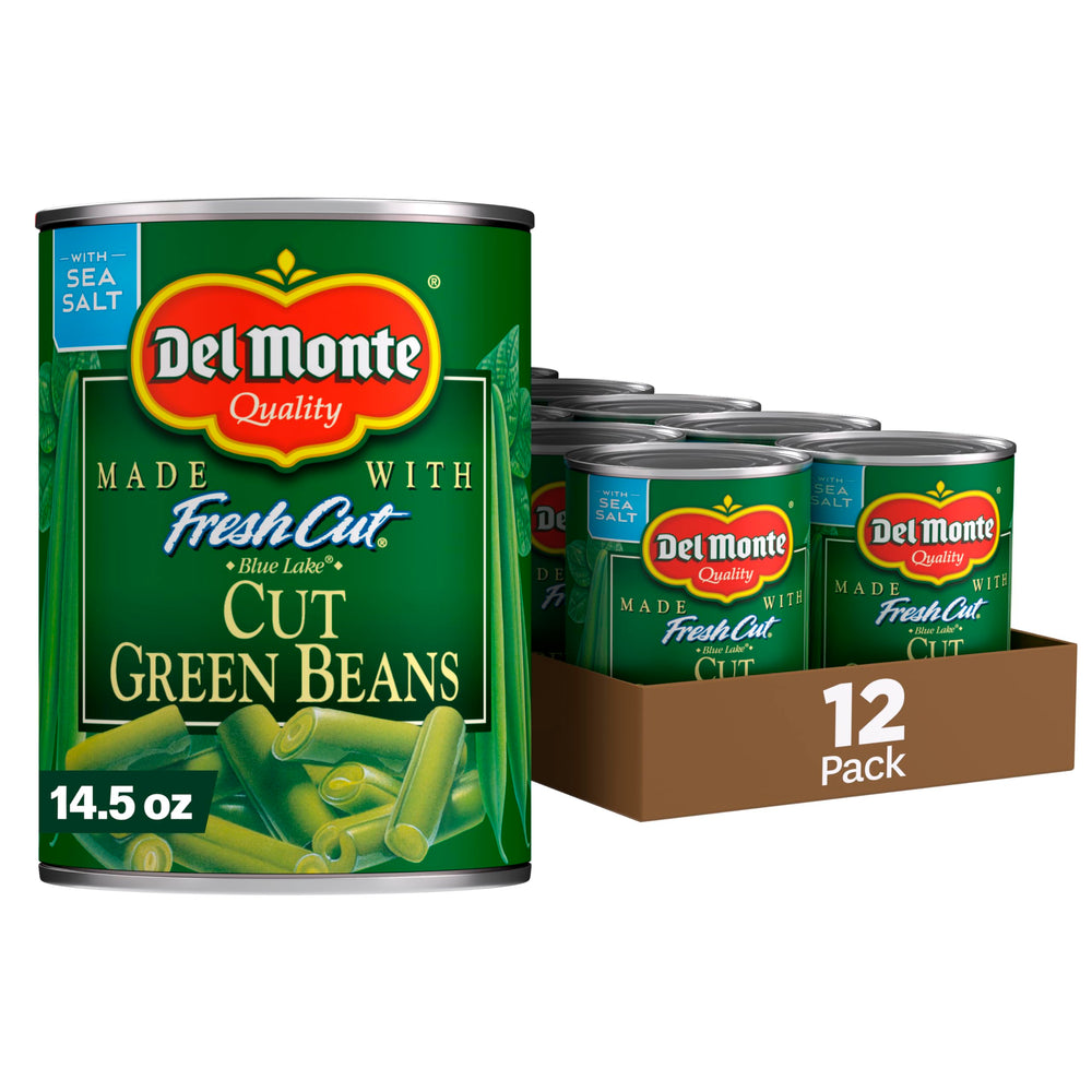 Del Monte Fresh Blue Lake green beans can front, vibrant and ready to serve.