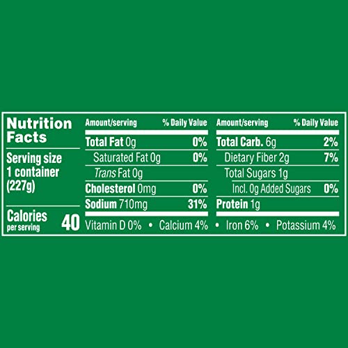 Close-up of Del Monte Blue Lake green beans in can highlighting freshness