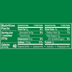Close-up of Del Monte Blue Lake green beans in can highlighting freshness