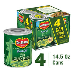 Del Monte blue lake green beans close-up highlights crisp texture ideal for casseroles.