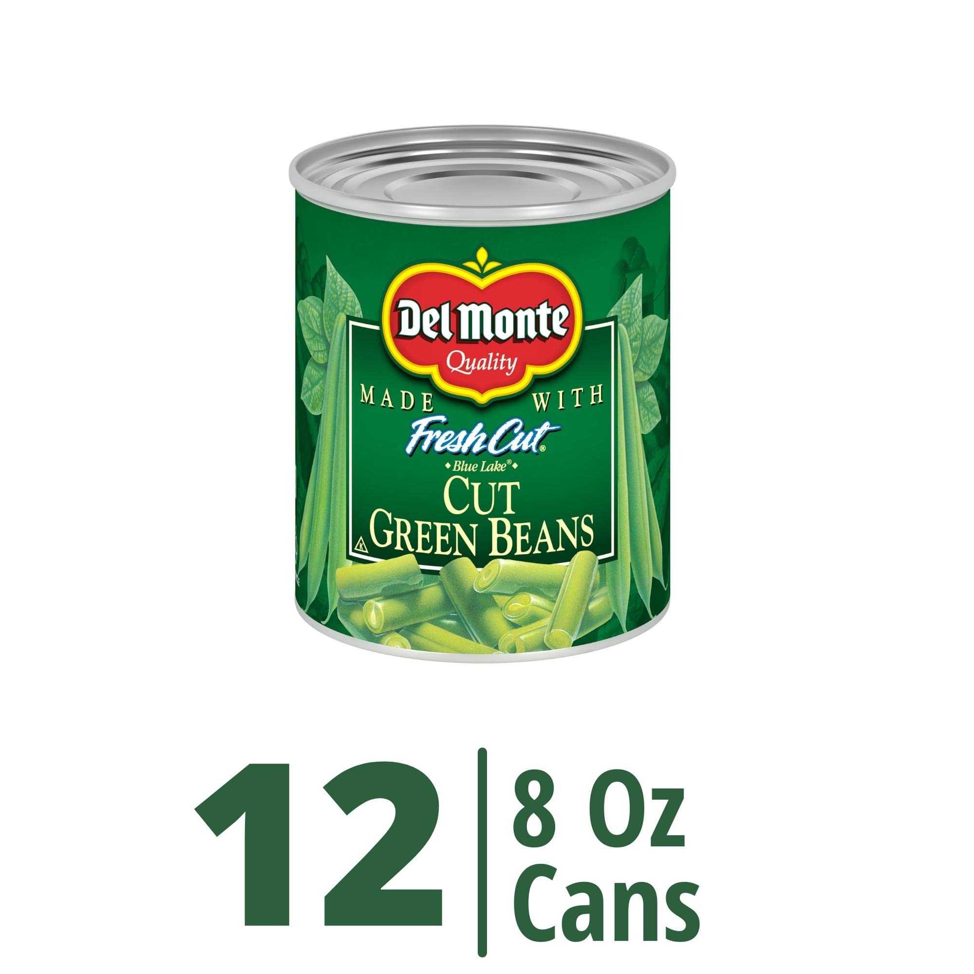 Label detail shows Non-GMO and no artificial preservatives on Del Monte beans